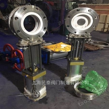 上海民泰PZ673TC气动耐磨陶瓷刀闸阀 气动陶瓷浆液阀DN100 150 200 250