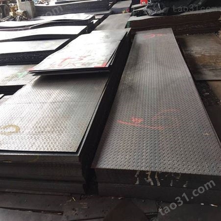汕头花纹钢板加工厂家 鞍钢商铺超市防滑板楼梯 材质H-Q235B规格3.5*1260