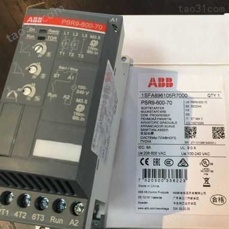 ABB软启动器PSR9-600-70功率4KW