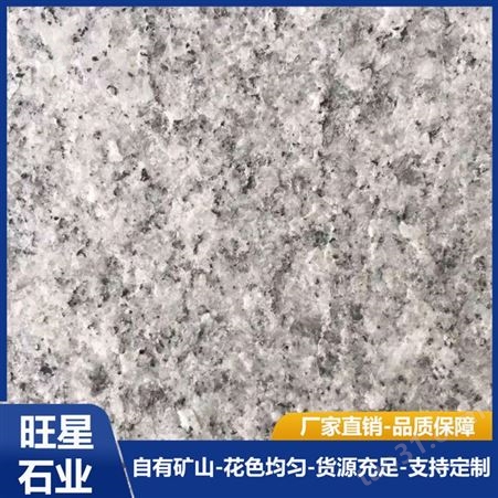 花岗岩芝麻白供应 0.3%杂质光面白麻石材 旺星石业厂中花白色