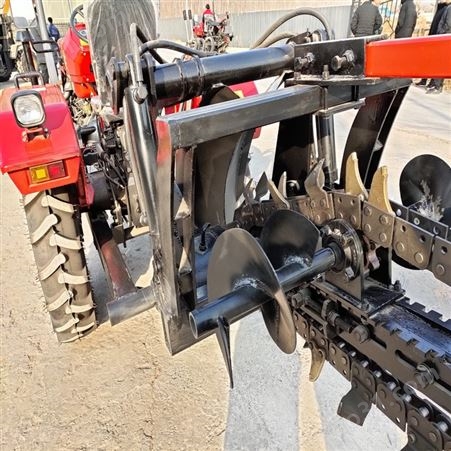 四轮多用拖拉机农用链式土壤开沟机地埋线开槽机 电缆管道挖沟机