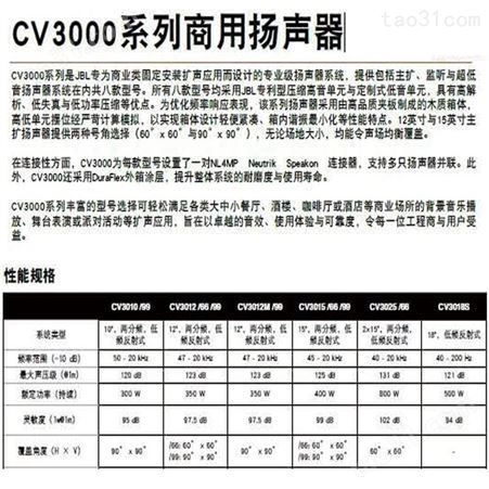 JBL CV3015专业舞台演出会议报告厅音箱CV3000音箱厂家KTV音响设备批发价格 CV3000专业音箱厂家